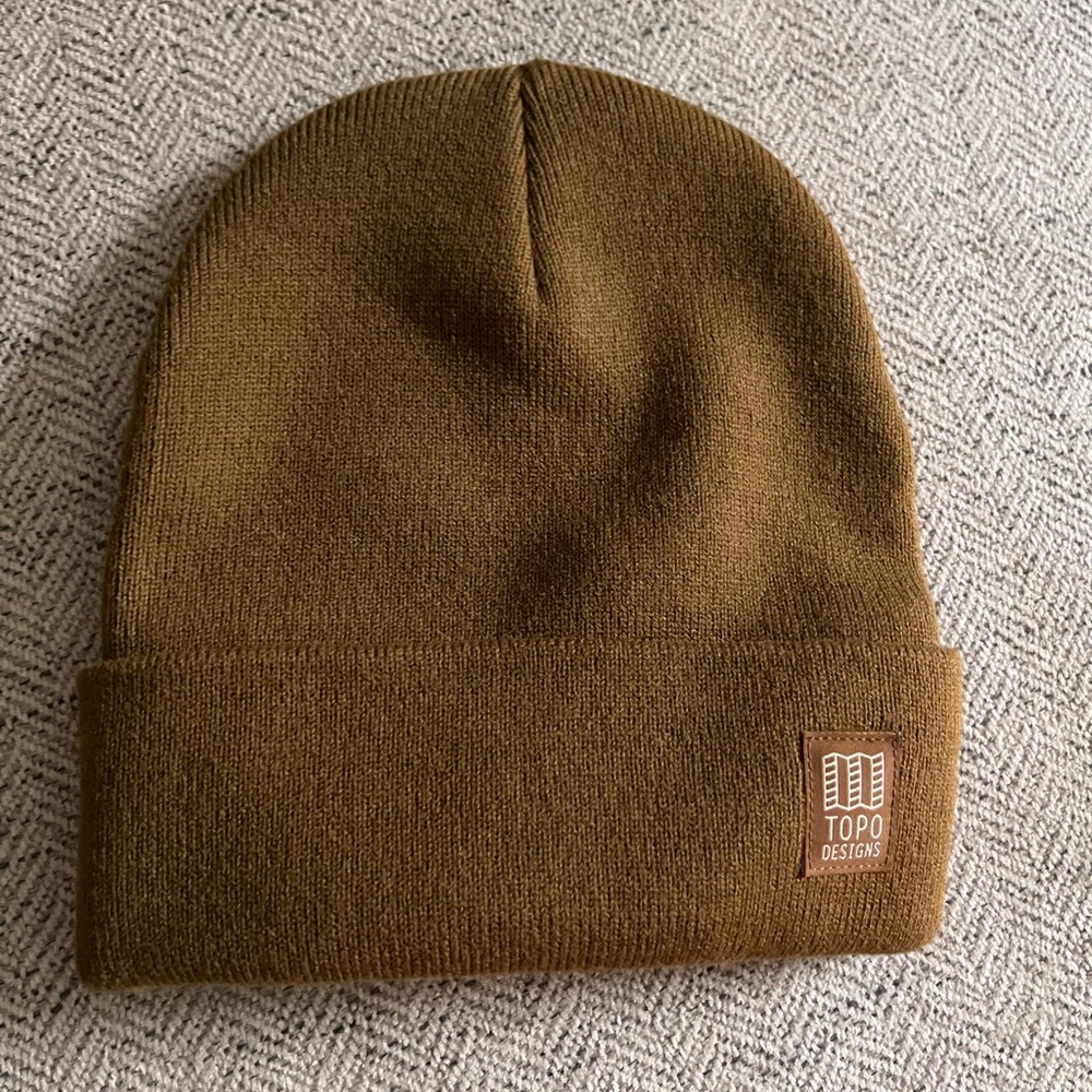 Topo Designs Brown Beanie Hat